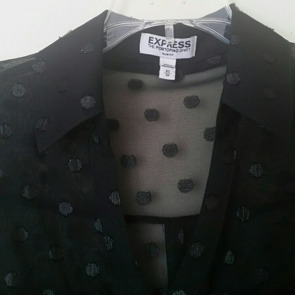 Express Portofino button down shirt black sheer - Picture 5 of 8